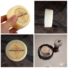 Load image into Gallery viewer, 100g Goat Milk Men Beard Shaving Soap Cream Foaming Lather for Barber Salon Traditional Wet Shaving Tool 3.5OZ
