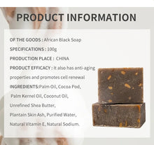 Load image into Gallery viewer, African Black Soap Handmade Organic Shea Butter Anti Rebelles Face Treatment Acne Moisturizing SkinCare Beauty Body Bath 110g
