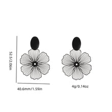 Load image into Gallery viewer, 2024 Vintage Black Flower Clip on Earrings for Women Exaggerated Personality Non Pierced Earrings Wedding Party Jewelry
