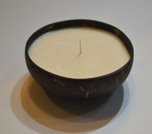 Load image into Gallery viewer, Coconut shell Candle 80+ hours Eco Soy wax Sage &amp; Benzoin essential oil scented
