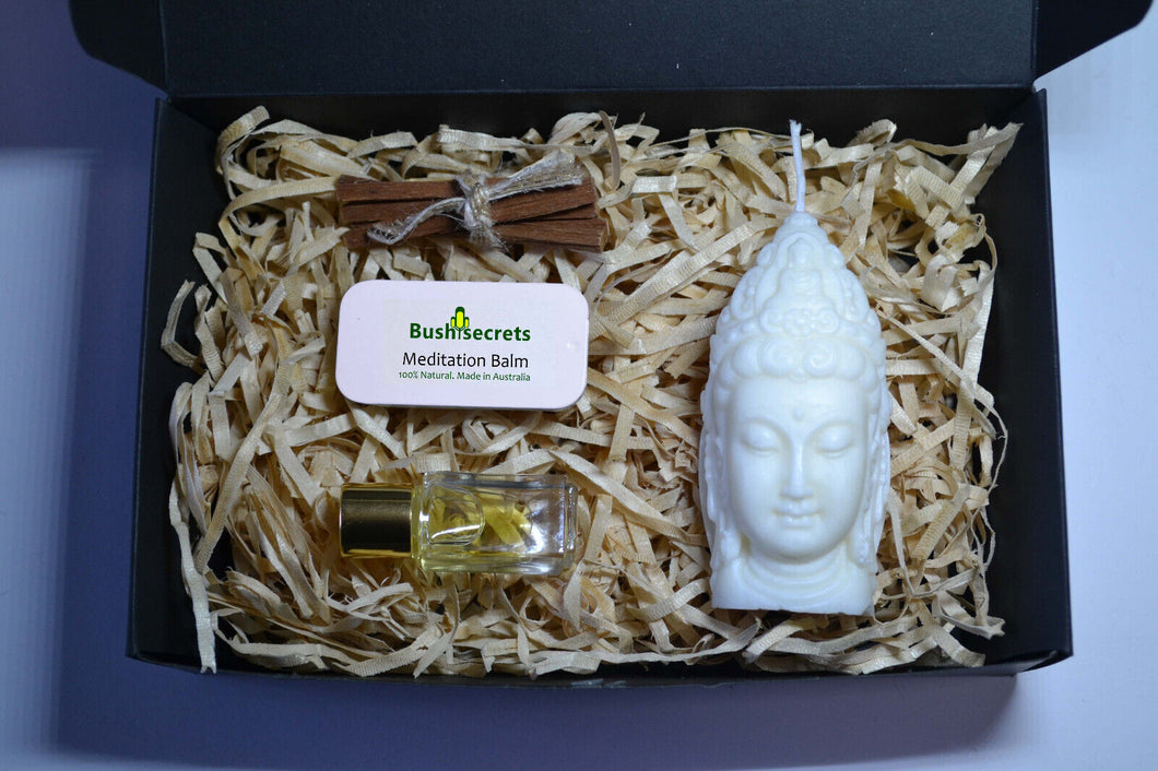 Meditation box gift Anointing oil Meditation Balm Candle Sandalwood sticks