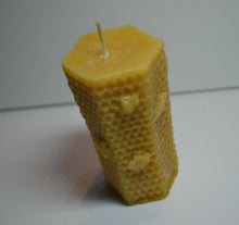 Load image into Gallery viewer, Australian Made local Pure Beeswax Pillar Beehive organic Candle.
