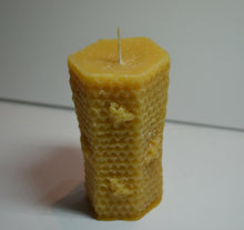 Load image into Gallery viewer, Australian Made local Pure Beeswax Pillar Beehive organic Candle.
